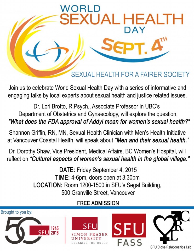 World Sexual Health Day 4 September Department Of Obstetrics